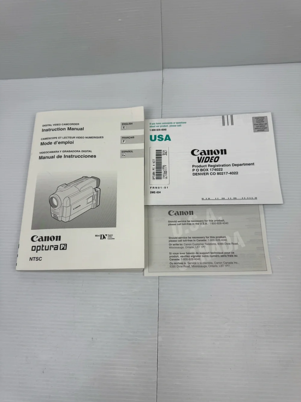 OEM Canon Optura Pi MiniDv Lot Remote WL-D74 Power Supply Cable Manual